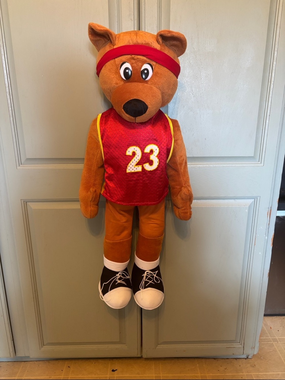 Plush Orange Sports Bear with Red Jersey (Number 23)